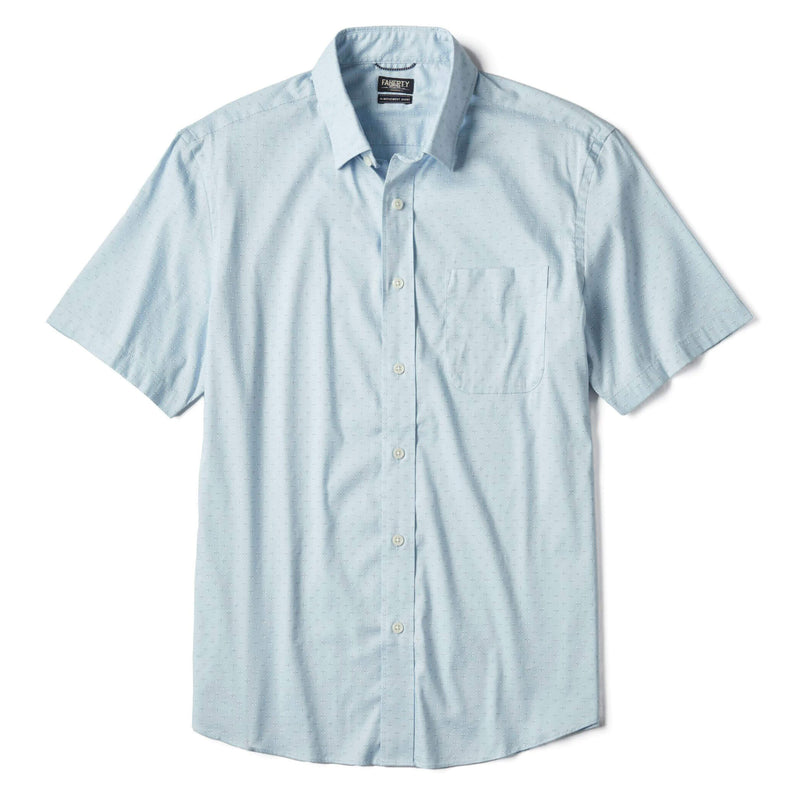 Faherty Movement Short Sleeve Sport Shirt - Blue Sand Diamond