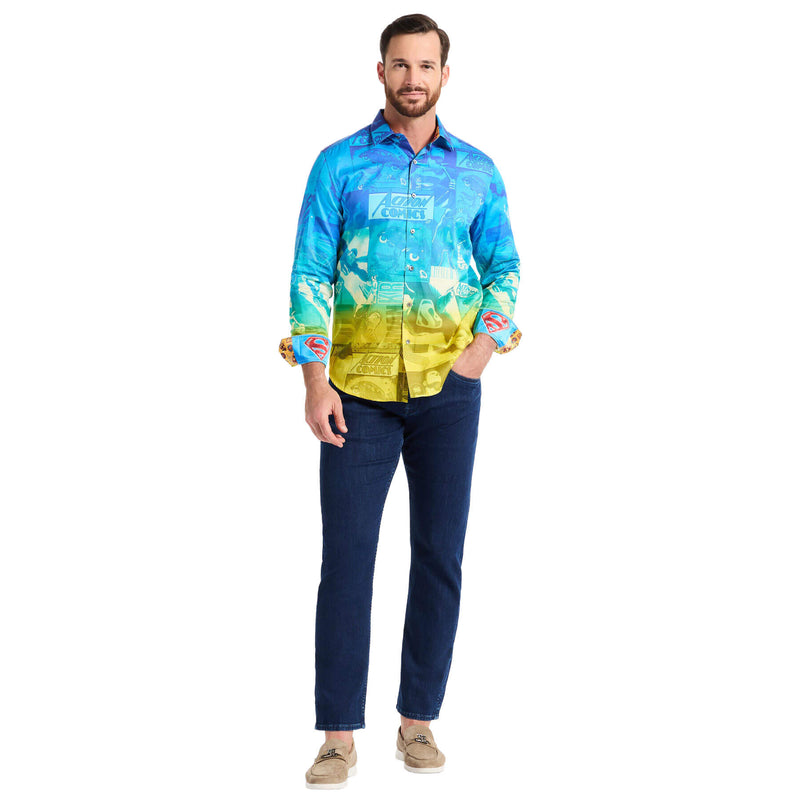 Robert Graham X Superman Up Up Away Classic Fit Sport Shirt - Multi