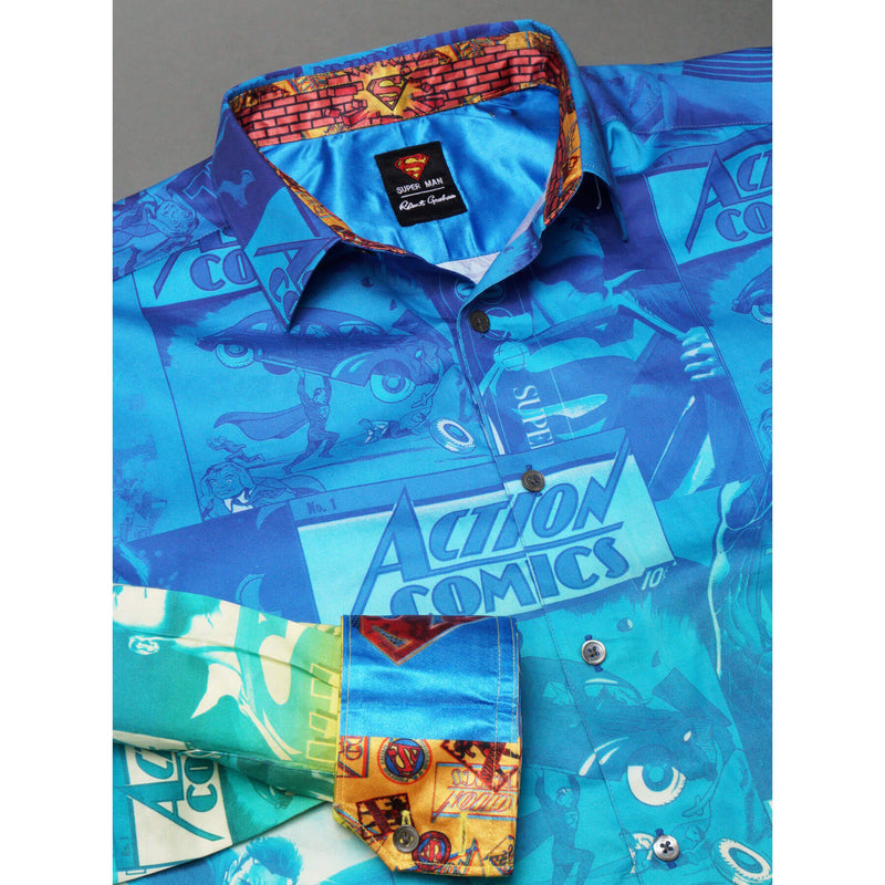 Robert Graham X Superman Up Up Away Classic Fit Sport Shirt - Multi