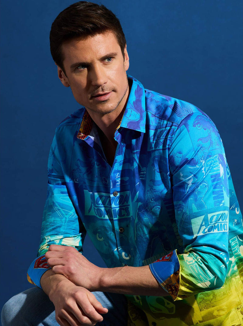 Robert Graham X Superman Up Up Away Classic Fit Sport Shirt - Multi