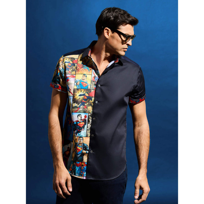 Robert Graham X Superman My Hero Short Sleeve Classic Fit Sport Shirt - Multi