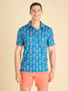 Chubbies The Pineapple Sketch Performance Polo Shirt - Bright Blue
