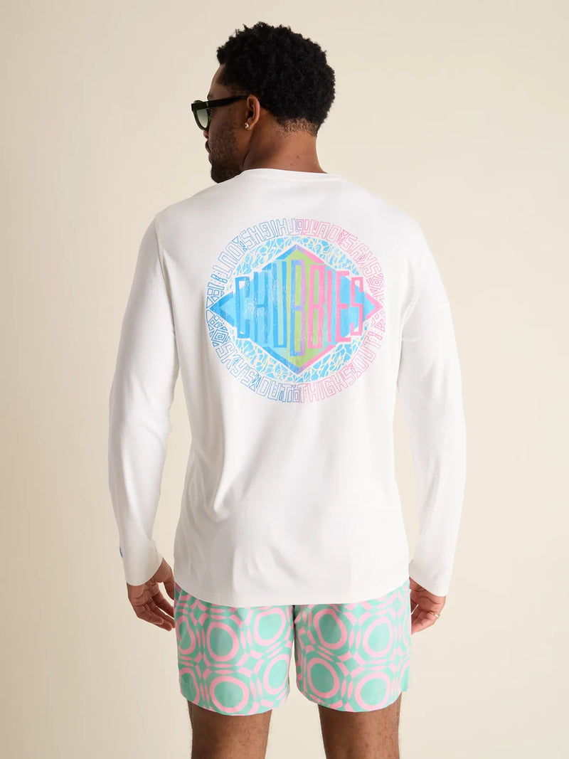 Chubbies The Reflector Long Sleeve Sun Crew Neck T-Shirt - Pure White