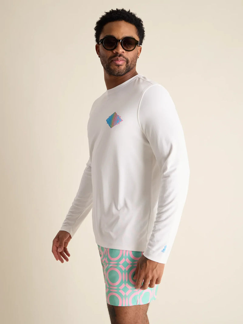 Chubbies The Reflector Long Sleeve Sun Crew Neck T-Shirt - Pure White