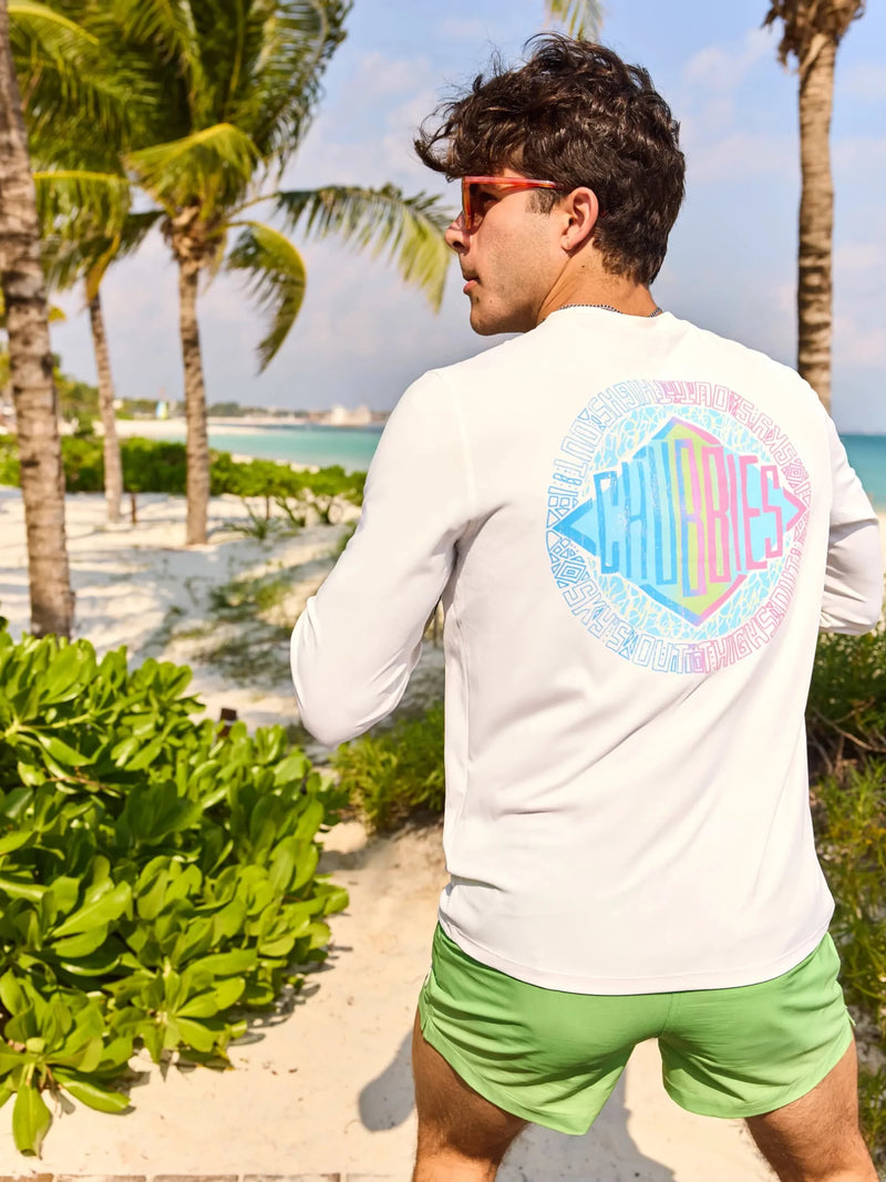 Chubbies The Reflector Long Sleeve Sun Crew Neck T-Shirt - Pure White