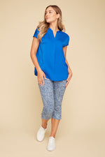 Renuar Airflow Cap Sleeve Blouse - Royalty - FINAL SALE