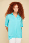 Renuar Airflow Long Sleeve Blouse - Aquamarine