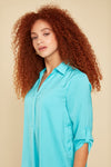 Renuar Airflow Long Sleeve Blouse - Aquamarine