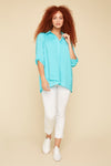 Renuar Airflow Long Sleeve Blouse - Aquamarine
