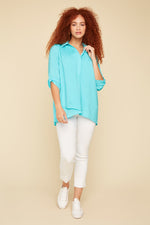 Renuar Airflow Long Sleeve Blouse - Aquamarine