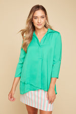 Renuar Airflow Long Sleeve Blouse - Jade