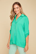Renuar Airflow Long Sleeve Blouse - Jade