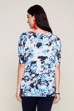 Renuar Knit Short Sleeve Sweater - Celestine Combo - FINAL SALE