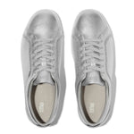 FitFlop Rally Crystal Trim Leather Sneakers - Silver