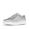 FitFlop Rally Crystal Trim Leather Sneakers - Silver