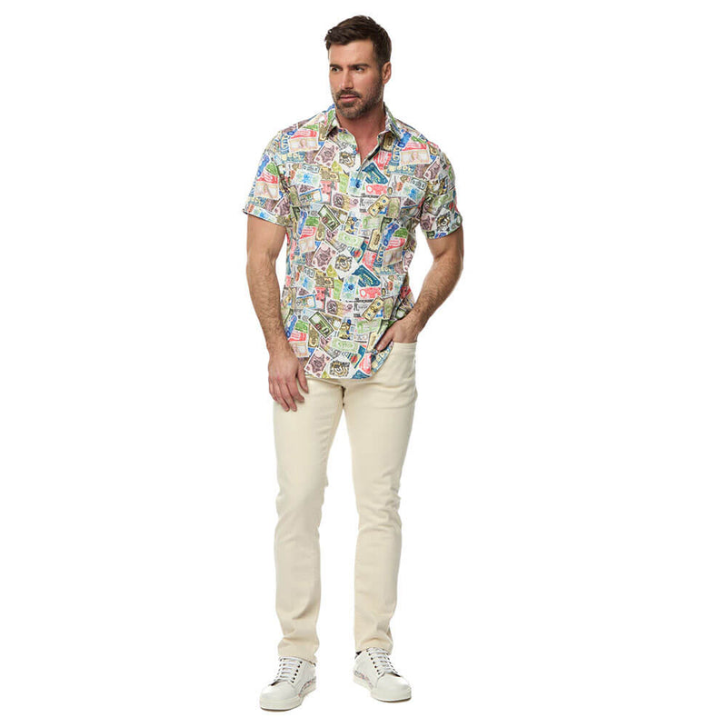 Robert Graham The Heist Short Sleeve Classic Fit Sport Shirt - Multi - FINAL SALE