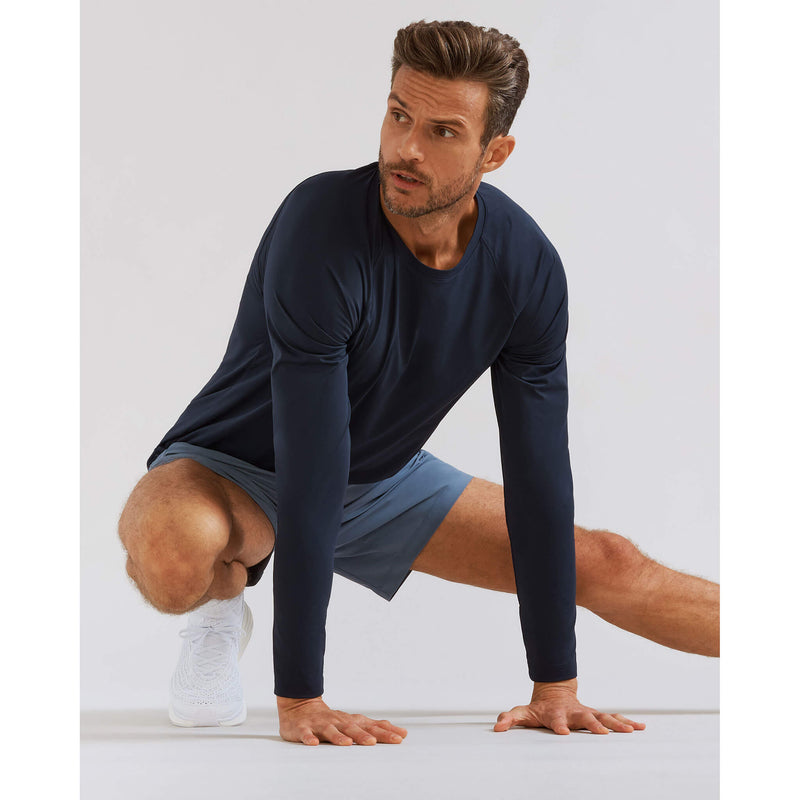 Rhone Men's Reign Long Sleeve Trim Fit T-Shirt - True Navy