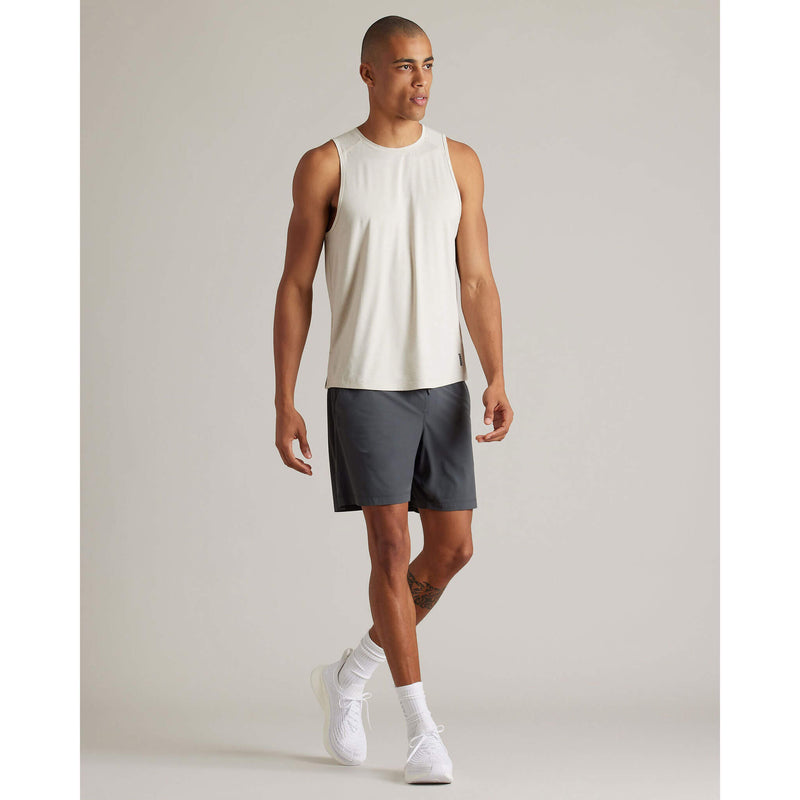 Rhone Men's Atmosphere Tank Top - Sandstone/White Heather