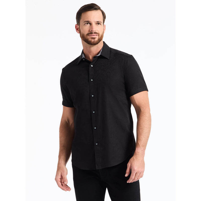 Robert Graham Highland Short Sleeve Classic Fit Sport Shirt - Black