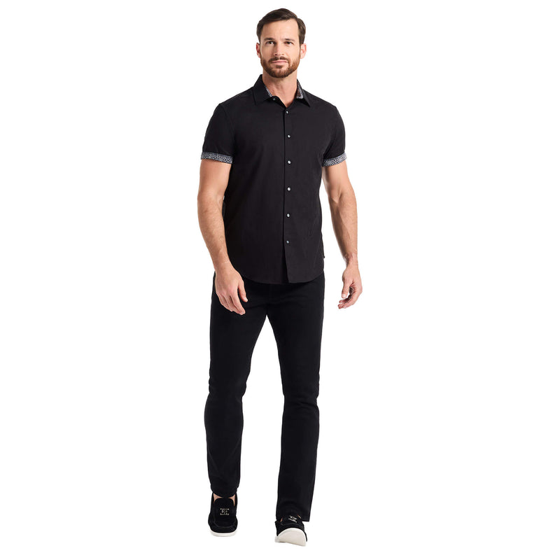 Robert Graham Highland Short Sleeve Classic Fit Sport Shirt - Black