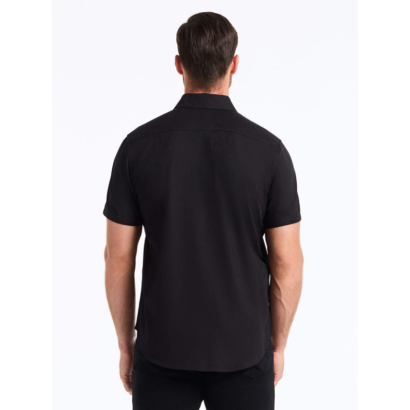 Robert Graham Highland Short Sleeve Classic Fit Sport Shirt - Black