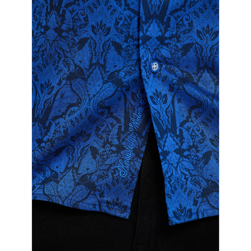 Robert Graham Highland Short Sleeve Classic Fit Sport Shirt - Navy