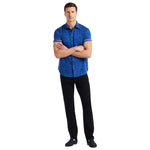 Robert Graham Highland Short Sleeve Classic Fit Sport Shirt - Navy