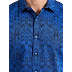 Robert Graham Highland Short Sleeve Classic Fit Sport Shirt - Navy