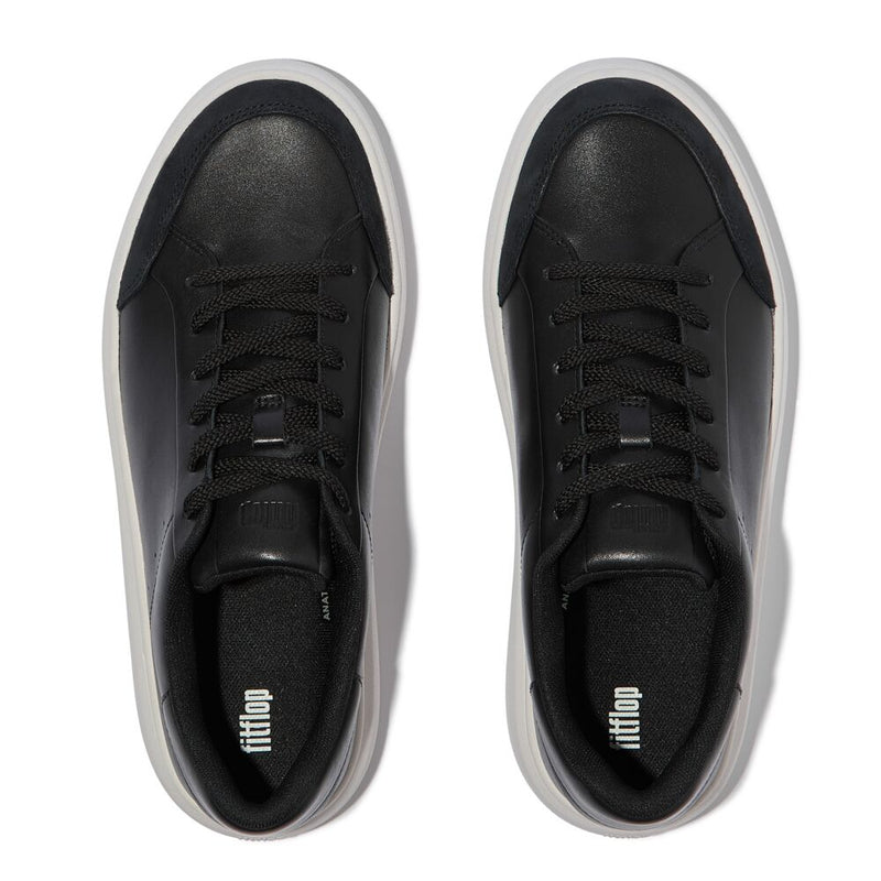 FitFlop RTG Leather Suede Sneakers - Black