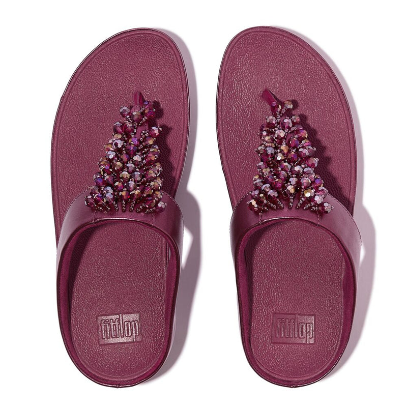FitFlop Rumba Beaded Sandals - Metallic Ruby