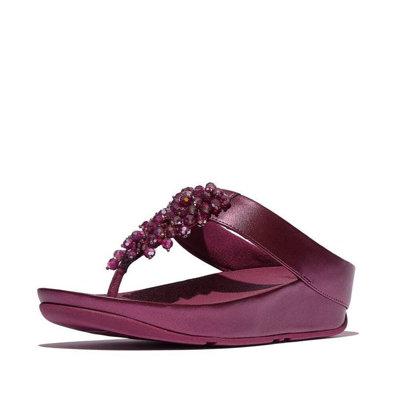 FitFlop Rumba Beaded Sandals - Metallic Ruby