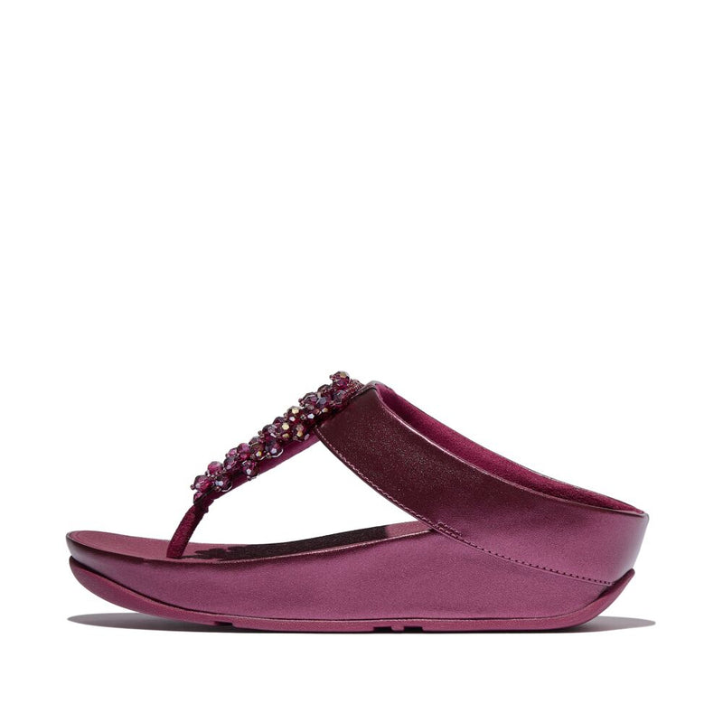 FitFlop Rumba Beaded Sandals - Metallic Ruby