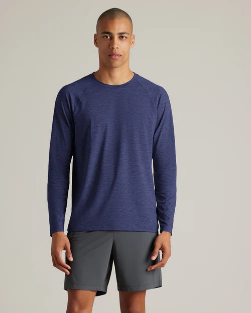 Rhone Men's Reign Long Sleeve Trim Fit T-Shirt - Midnight Heather
