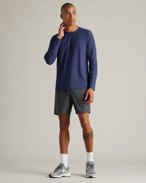 Rhone Men's Reign Long Sleeve Trim Fit T-Shirt - Midnight Heather