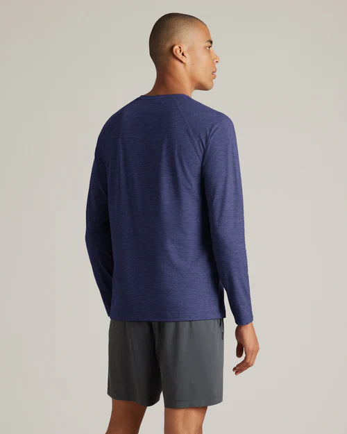 Rhone Men's Reign Long Sleeve Trim Fit T-Shirt - Midnight Heather
