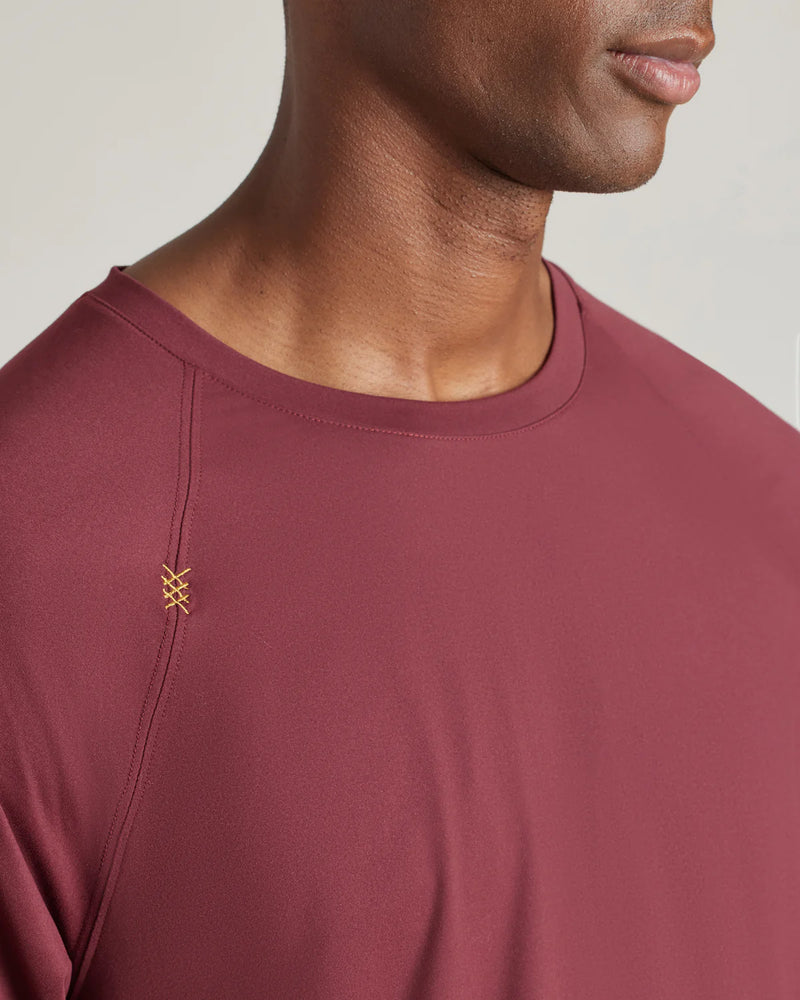 Rhone Men's Reign Long Sleeve Trim Fit T-Shirt - Tawny Port