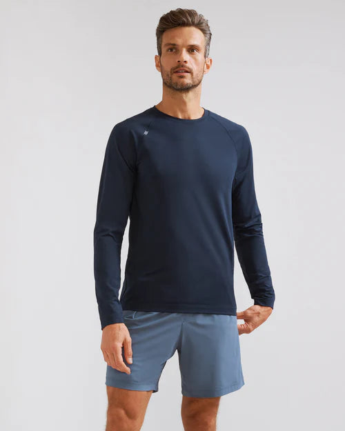Rhone Men's Reign Long Sleeve Trim Fit T-Shirt - True Navy