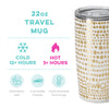 Swig Life 22oz Glamazon Gold Travel Mug - Gold/White