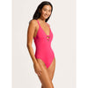 Seafolly Active Deep V Maillot Swimsuit  - Raspberry