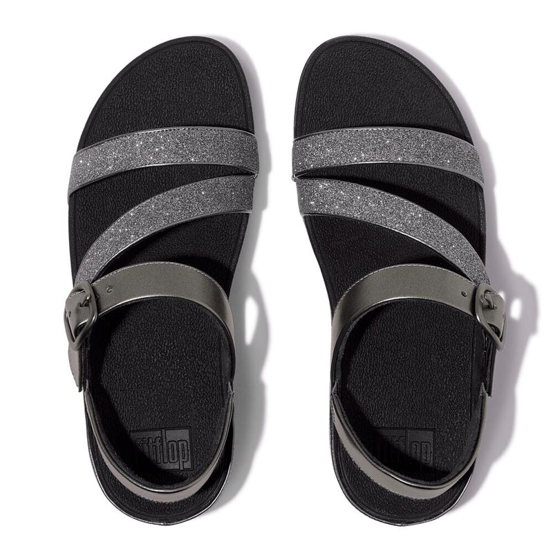 FitFlop Skinny II Glitterdust Z Strap Sandals - Pewter