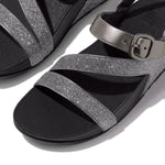 FitFlop Skinny II Glitterdust Z Strap Sandals - Pewter