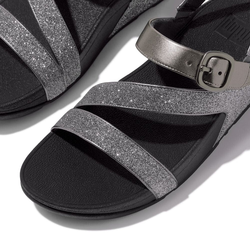 FitFlop Skinny II Glitterdust Z Strap Sandals - Pewter