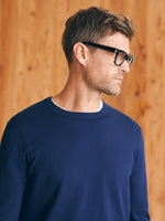 Faherty Movement Crewneck Sweater - Marine Navy*