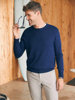 Faherty Movement Crewneck Sweater - Marine Navy*