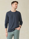 Faherty Sunwashed Long Sleeve T-Shirt - Dune Navy
