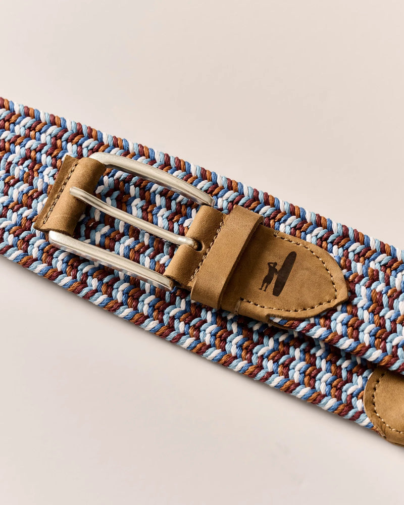 Johnnie-O Cotton Stretch Belt - Brown/Blue