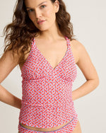 Tommy Bahama Island Cays Fiori Reversible Tankini Top - Citrus Coral