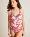 Tommy Bahama Island Cays Fiori Reversible Tankini Top - Citrus Coral