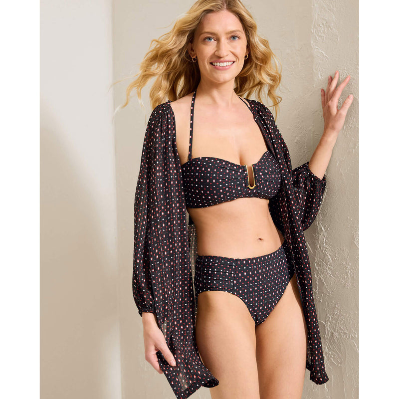 Tommy Bahama Sunset Blooms Underwire Bandeau Top - Black