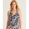 Tommy Bahama Sunset Blooms Reversible Halter Tankini Top - Black
